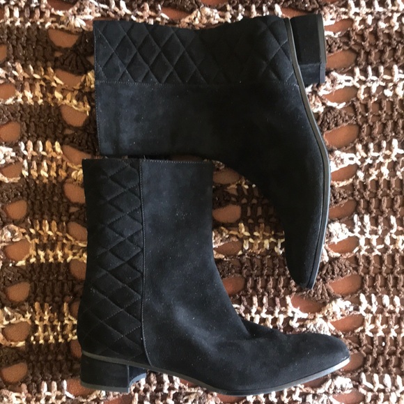 Aquatalia Shoes - Aquatalia Black Quilted & Smooth Suede Booties  11